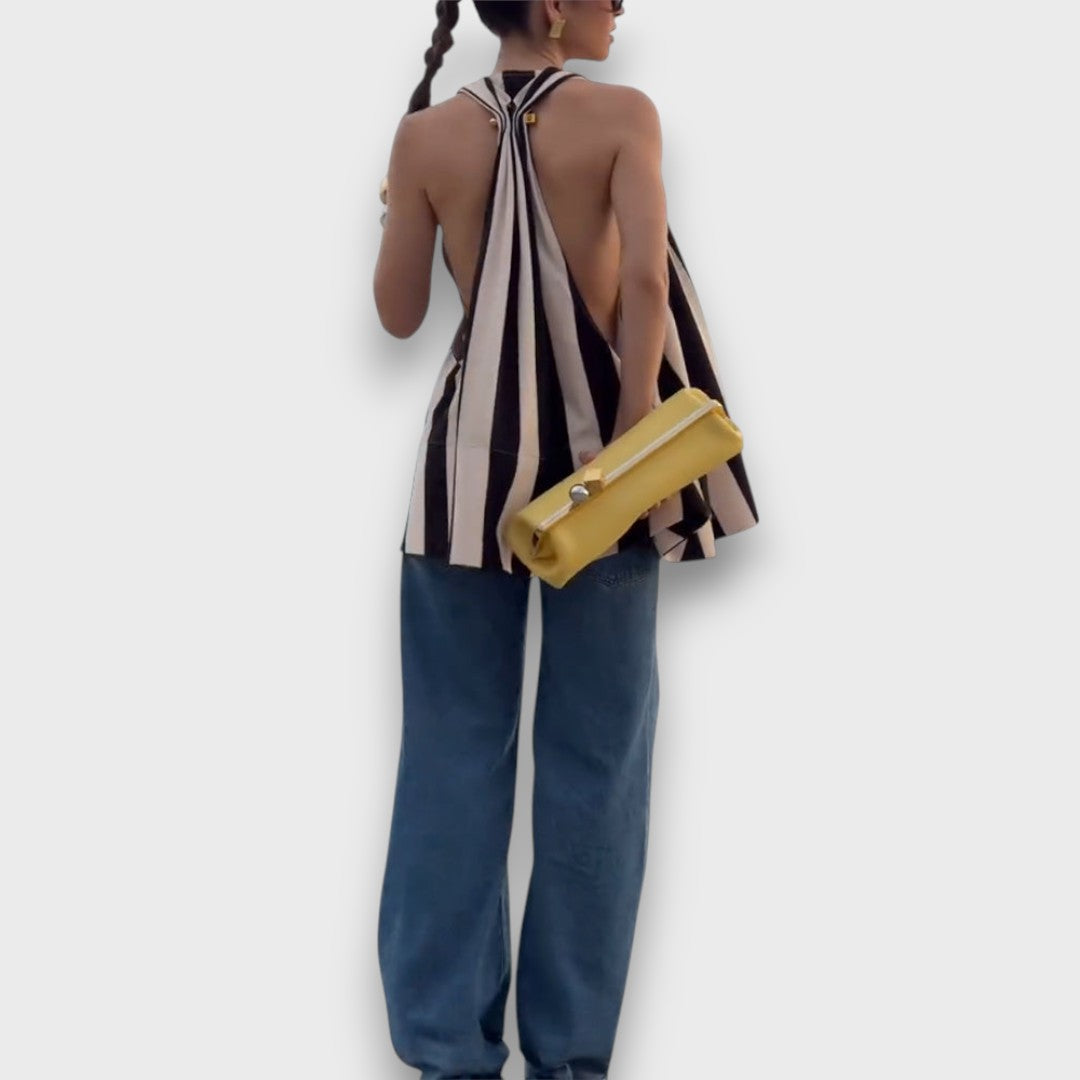 Camelia – Rückenfreies Top mit Streifendetail