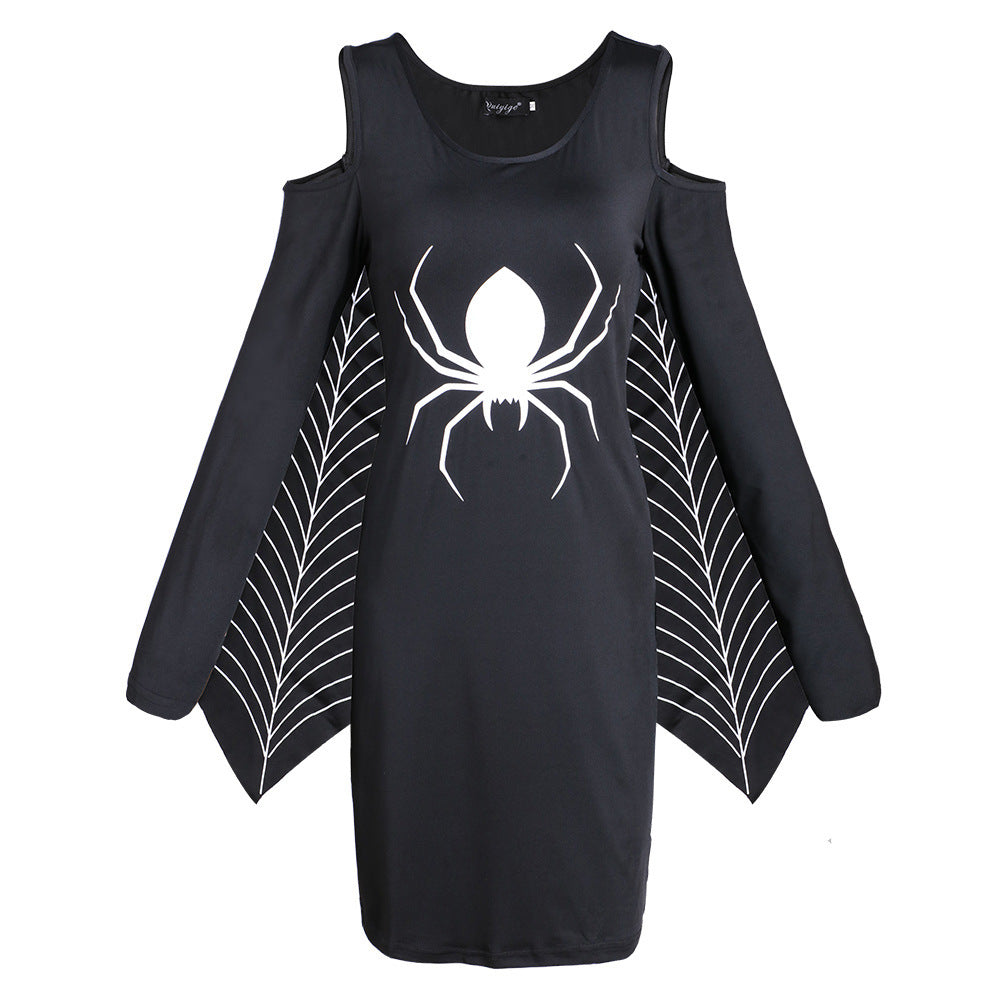 Spinnen Druck Halloween Kostum Kleid | Mini