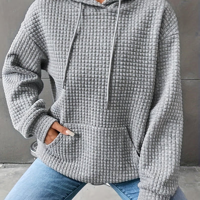 Léana™ | Texturiertes Kapuzen-Sweatshirt mit langen Ärmeln