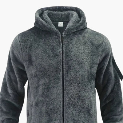 Herren Teddy jacke mit Reißverschluss und langen Ärmeln