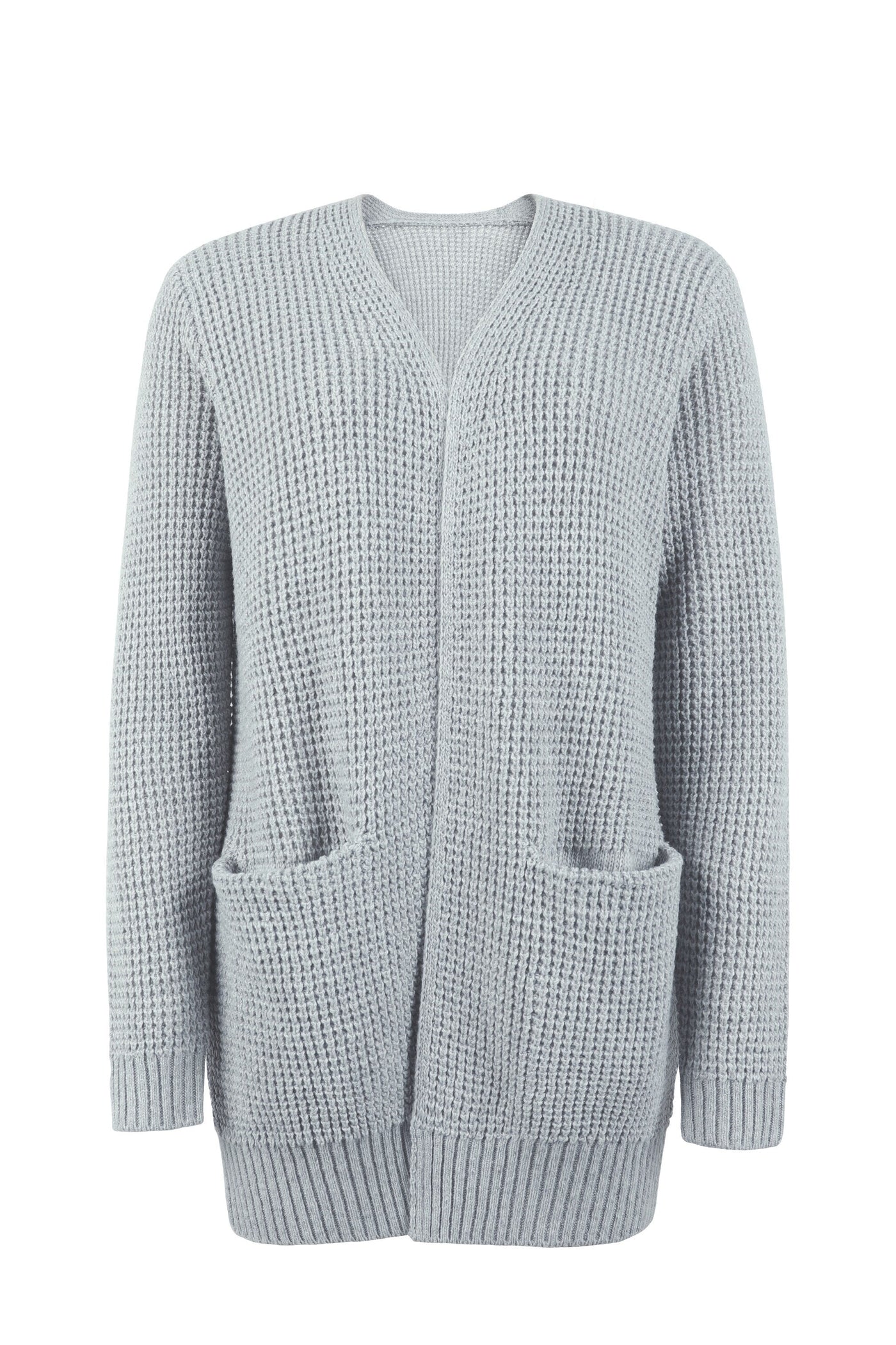 Lange Strickjacke mit Taschen für Frauen