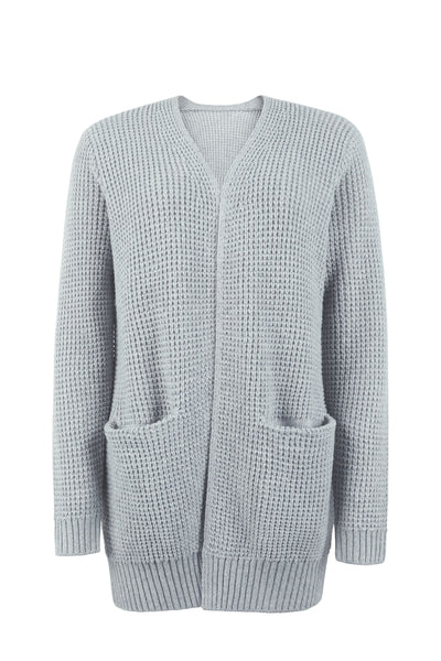 Lange Strickjacke mit Taschen für Frauen