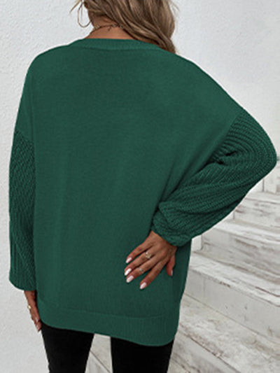 Lockerer Langärmeliger Strickpullover für Damen