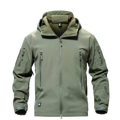 Taktische Softshelljacke mit Reißverschlusstaschen für Herren