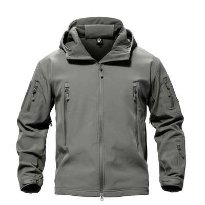 Taktische Softshelljacke mit Reißverschlusstaschen für Herren