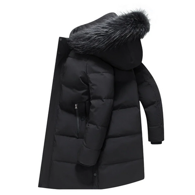 Zip-up Parka Jacke mit Pelzkapuze für Herren