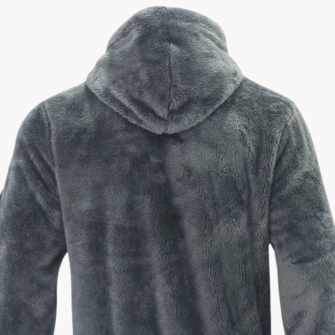Herren Teddy jacke mit Reißverschluss und langen Ärmeln