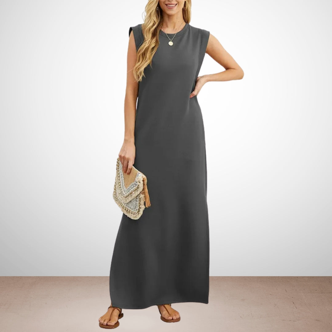 Emma - Langes, fließendes, knitterfreies Kleid