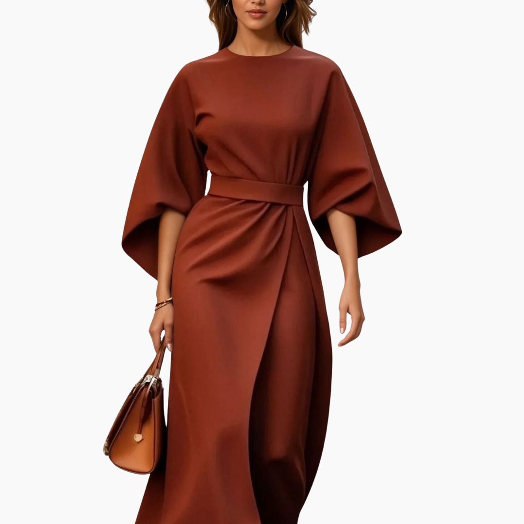 Wickelkleid für Damen – Elegantes Businesskleid mit Kimonoärmeln für Sommer