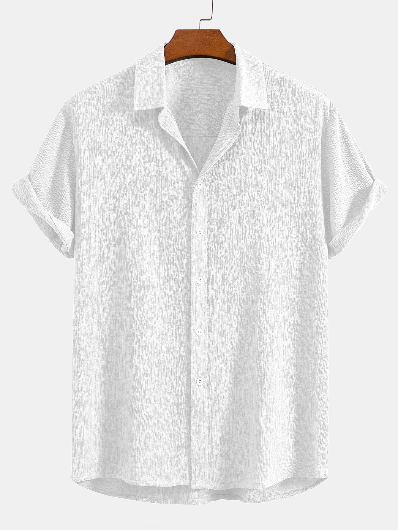 Zerknittertes, strukturiertes Button-Down-Hemd