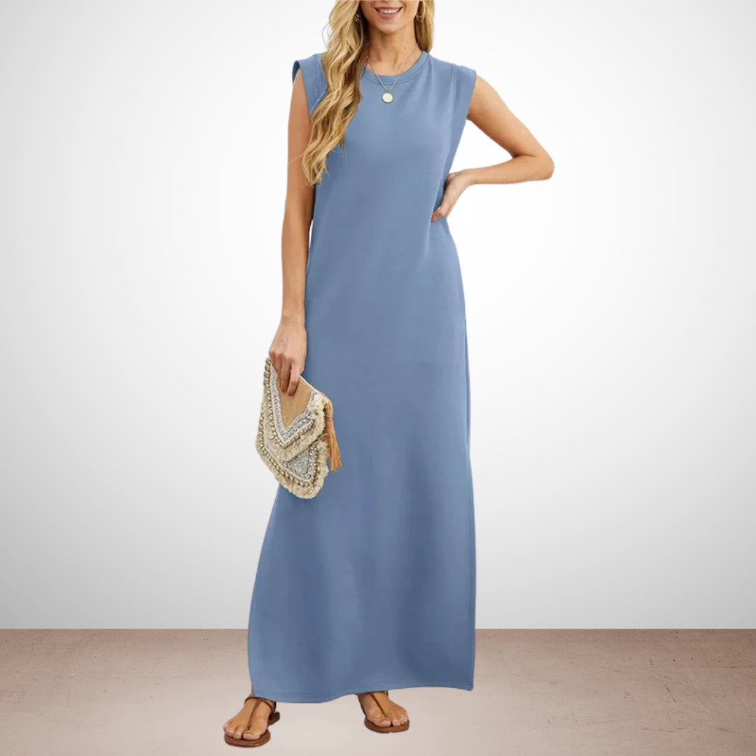 Emma - Langes, fließendes, knitterfreies Kleid