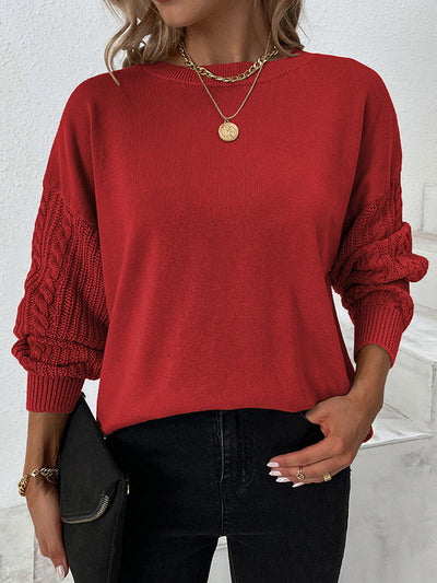 Lockerer Langärmeliger Strickpullover für Damen