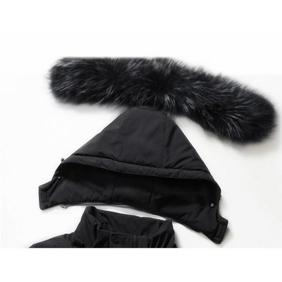 Zip-up Parka Jacke mit Pelzkapuze für Herren