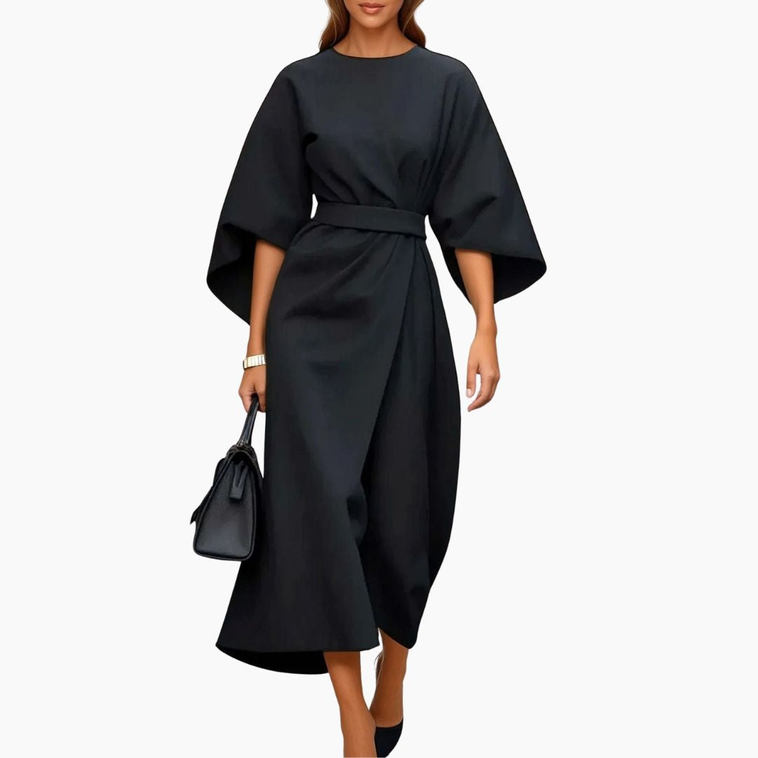 Wickelkleid für Damen – Elegantes Businesskleid mit Kimonoärmeln für Sommer