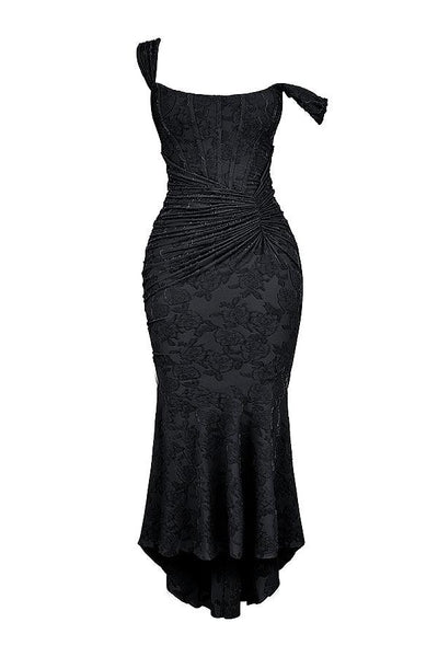 Abendkleid für Damen - Figurbetontes Midikleid mit Raffung für Hochzeiten