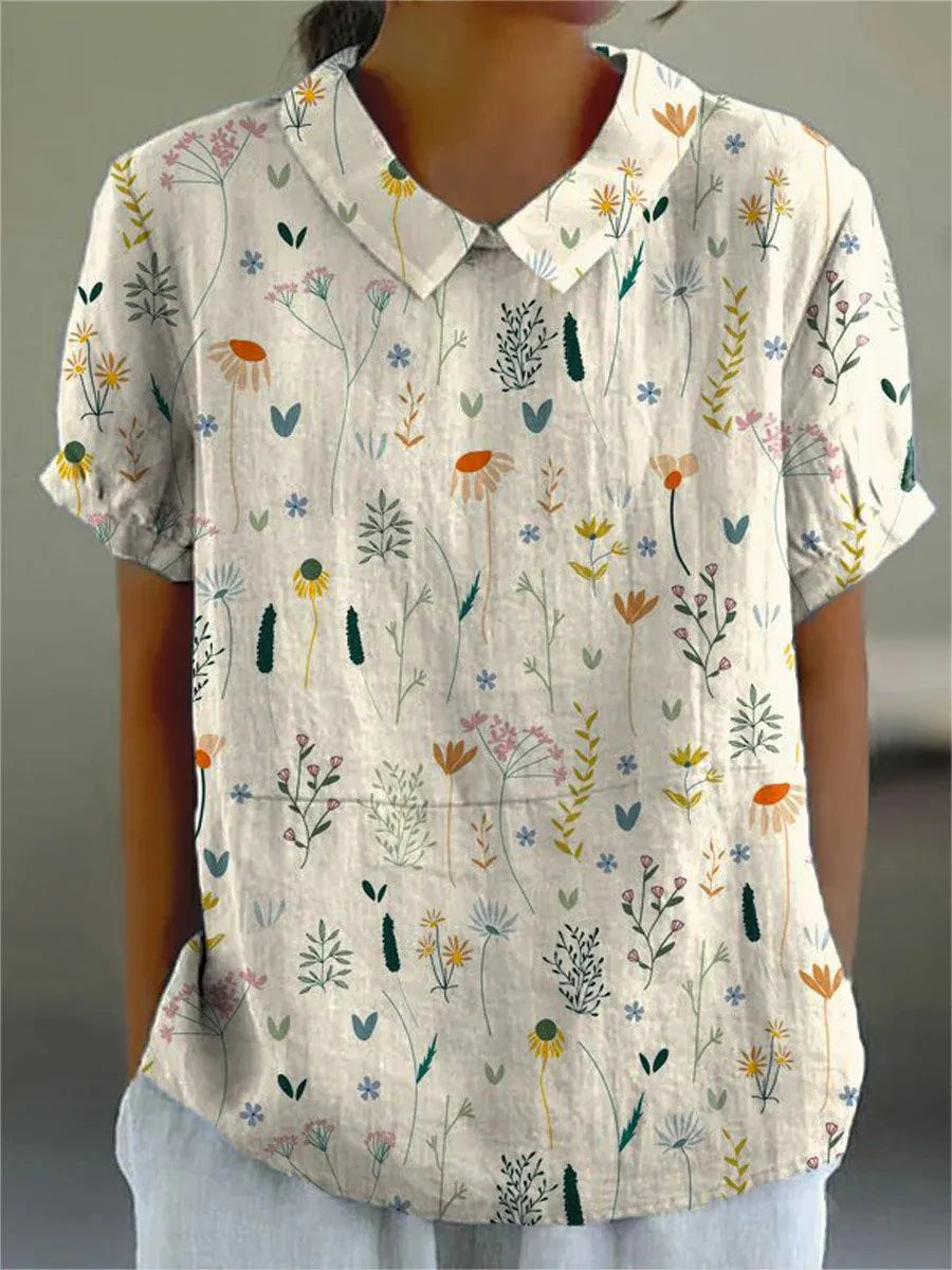 Amanecer® | Damen-Bluse im Garten-Design, Weiß