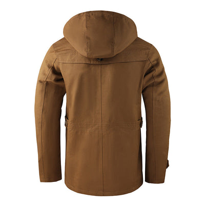 Klassische Wattierte Kapuzenjacke mit Taschen für Herren