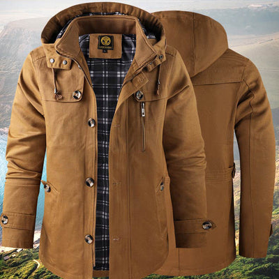 Klassische Wattierte Kapuzenjacke mit Taschen für Herren