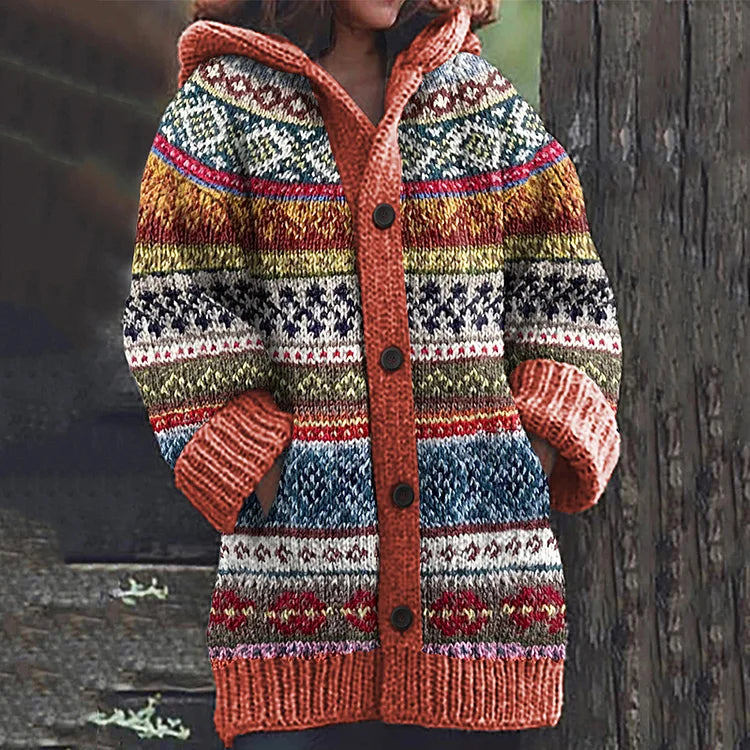 Lange Handgestrickte Jacke für Damen