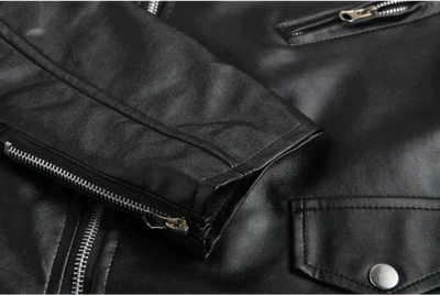 Schwarze Biker-Lederjacke für Männer