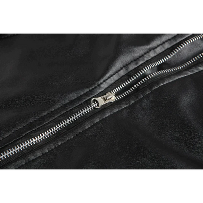 Schwarze Motorradjacke aus Leder für Herren