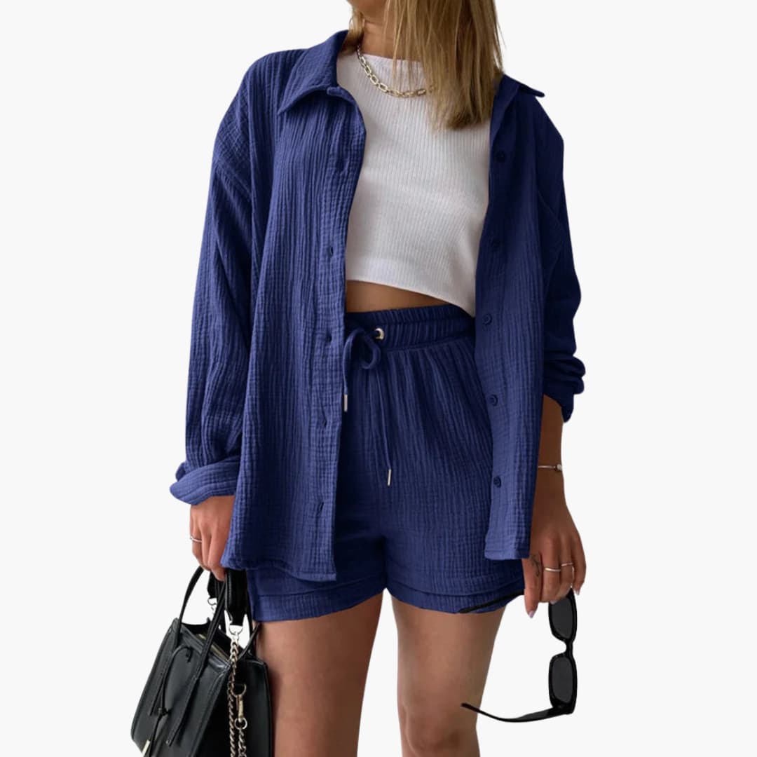 Musselin Zweiteiler für Damen - Leichtes Co-ord Set für den Sommer