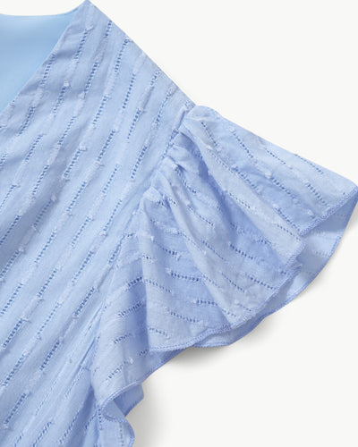 Lara™ | Kleid mit V-Ausschnitt und Rüschenärmeln