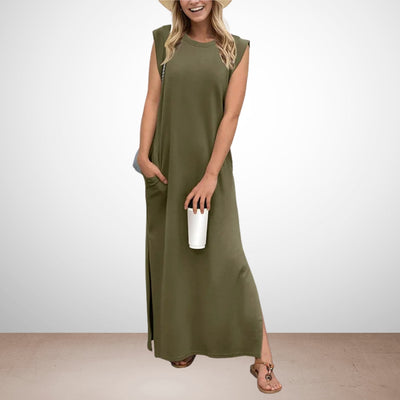 Emma - Langes, fließendes, knitterfreies Kleid