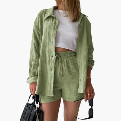 Musselin Zweiteiler für Damen - Leichtes Co-ord Set für den Sommer