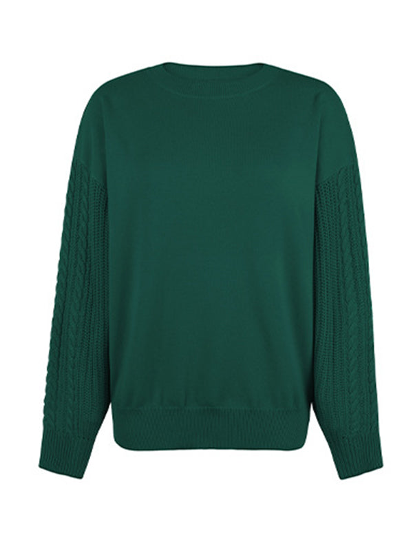 Lockerer Langärmeliger Strickpullover für Damen