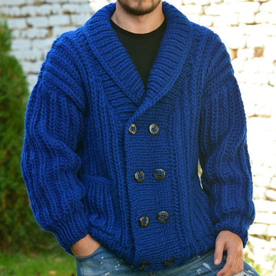 Einfach Gestrickte Winterstrickjacke für Männer