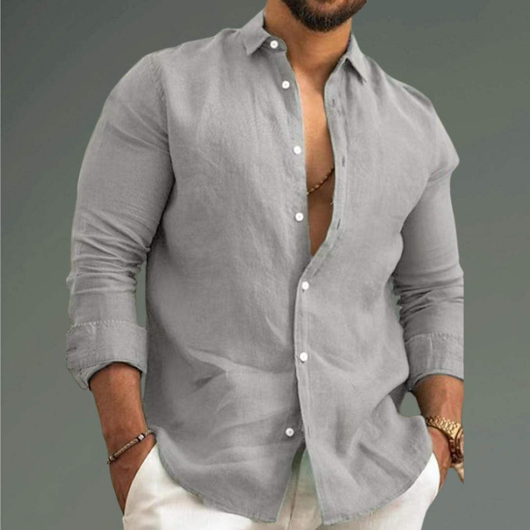 Thomas | Sommerliches Baumwollhemd mit italienischem Kragen