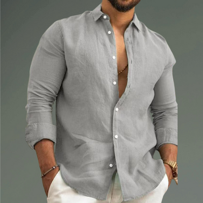 Thomas | Sommerliches Baumwollhemd mit italienischem Kragen