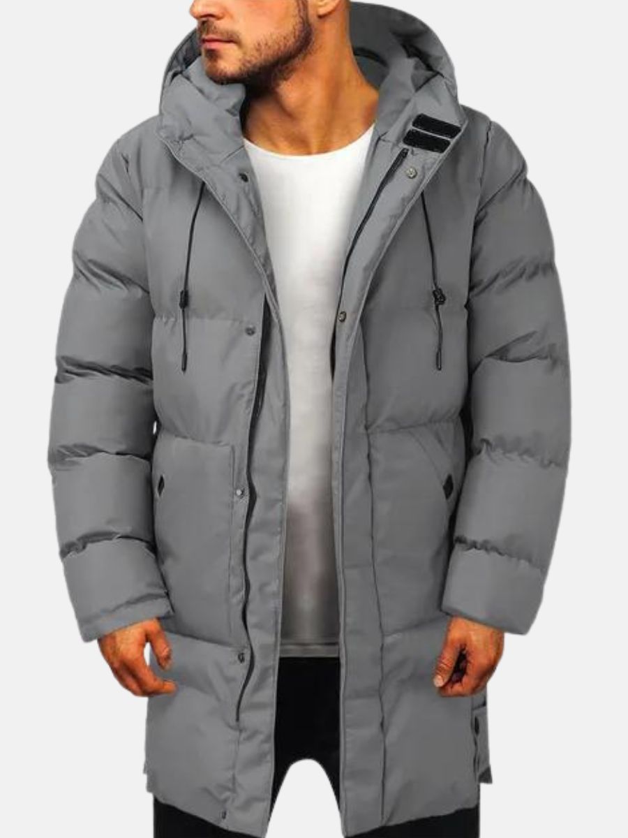 Mittellange Parka-Jacke mit Kapuze für Männer