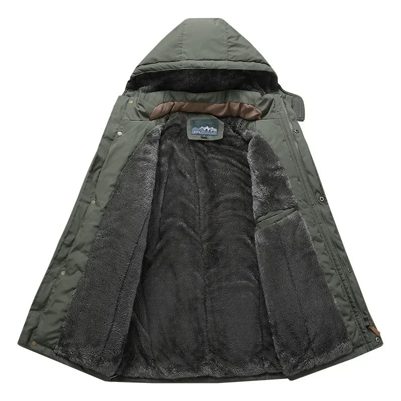 Wasserdichte Jacke mit Plüschpelz-Futter für Herren