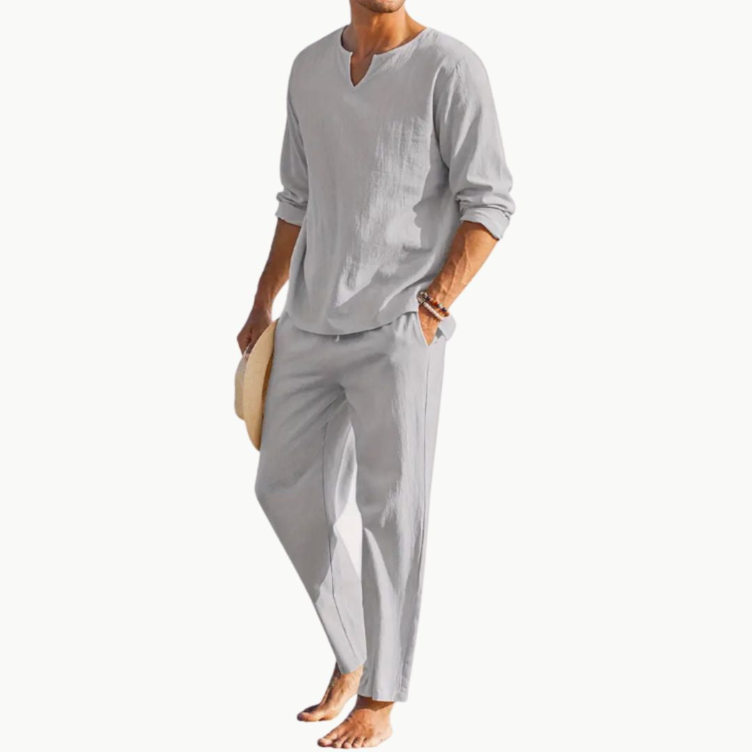 Zweiteiler für Herren - Luftiges Sommer-Set mit Hemd und Hose