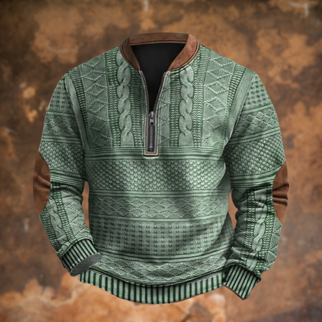 Vintage Strickpulli mit Reißverschluss für Herren