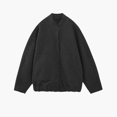 Damen Oversized Jacke mit offenem Frontdesign und aufgesetzten Taschen