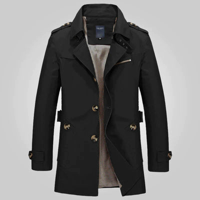 Eleganter Trenchcoat mit Manschettenärmeln für Männer