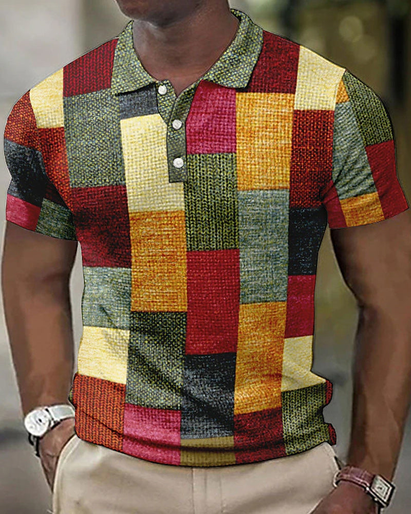Poloshirt für Herren - Leichtes Karo Polo mit kurzen Ärmeln für den Sommer