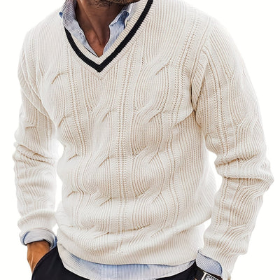 Vintage V-Ausschnitt Strickpullover für Herren
