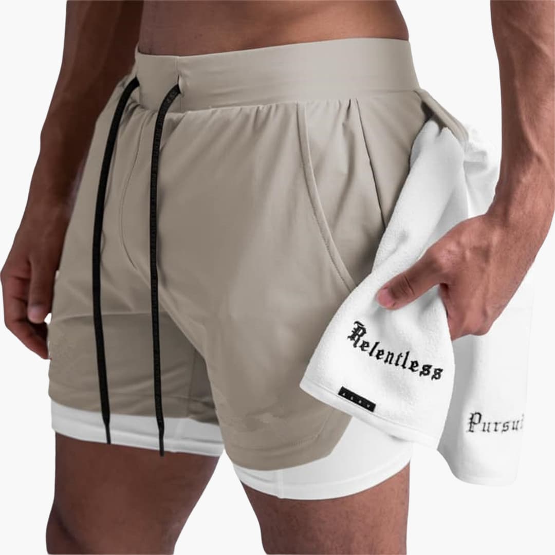 Herren Sportshorts mit Innenshorts und elastischem Bund