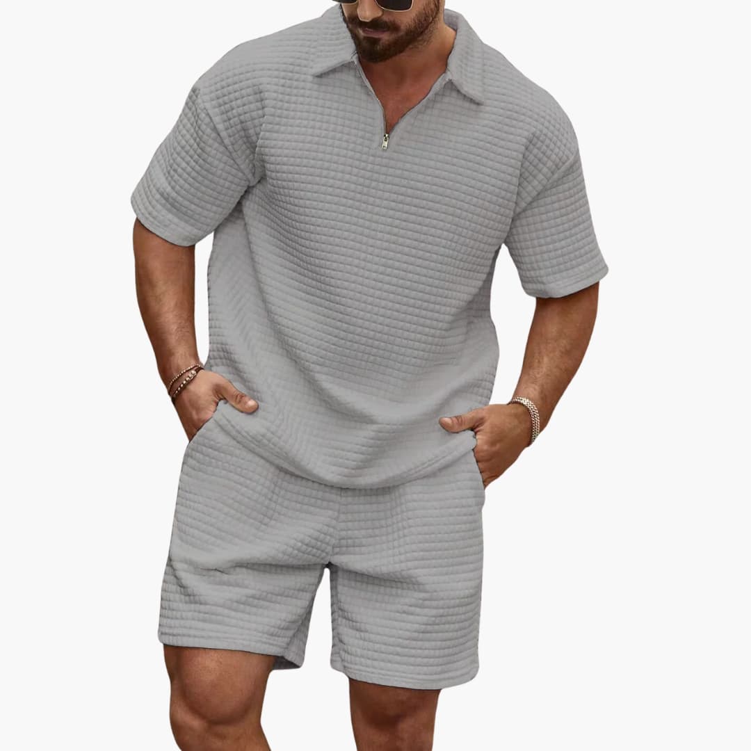 Sommer Set für Herren - Leichte Zweiteiler mit Poloshirt und Sweat Shorts