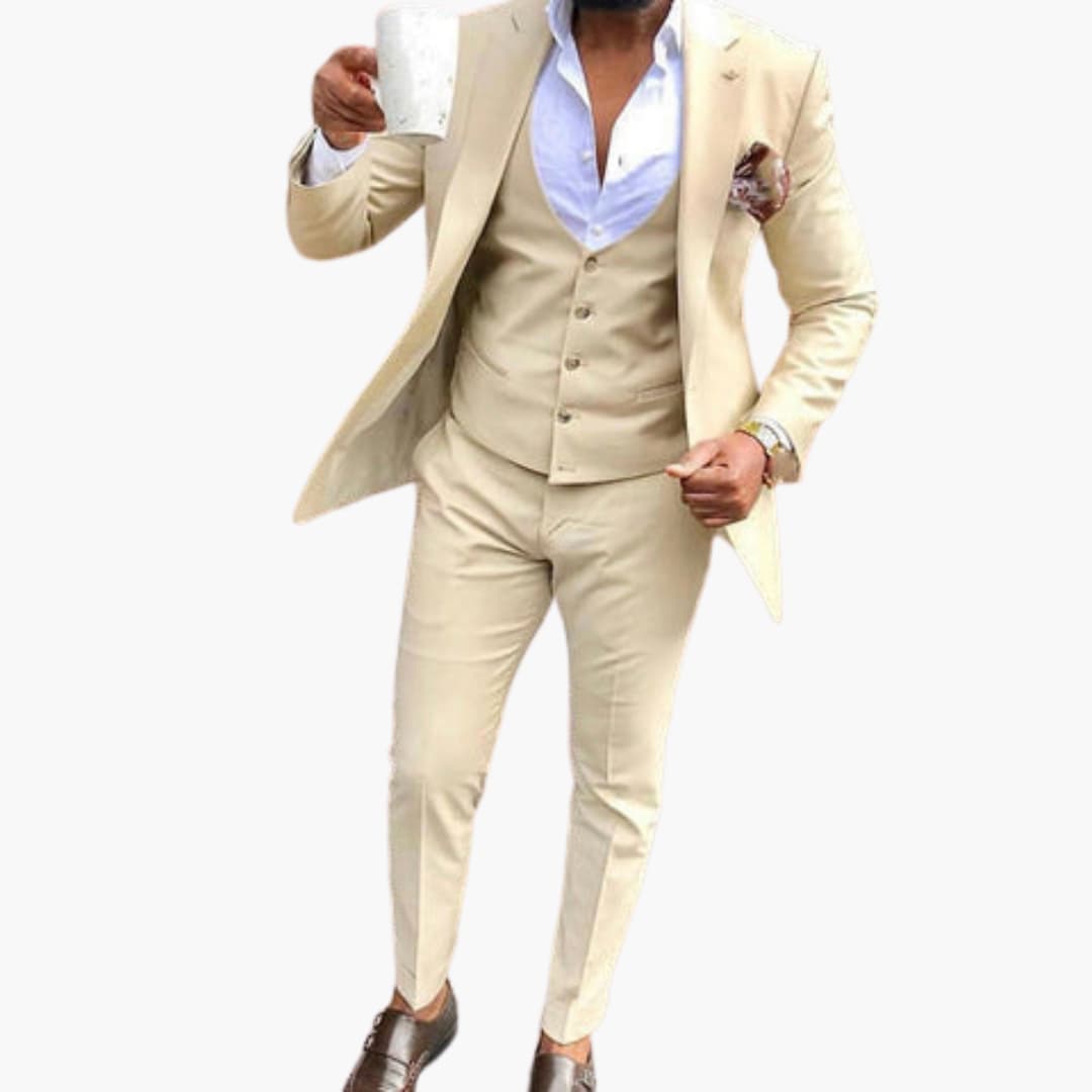 Herrenanzug mit Weste und atmungsaktivem Stoff für jede Saison