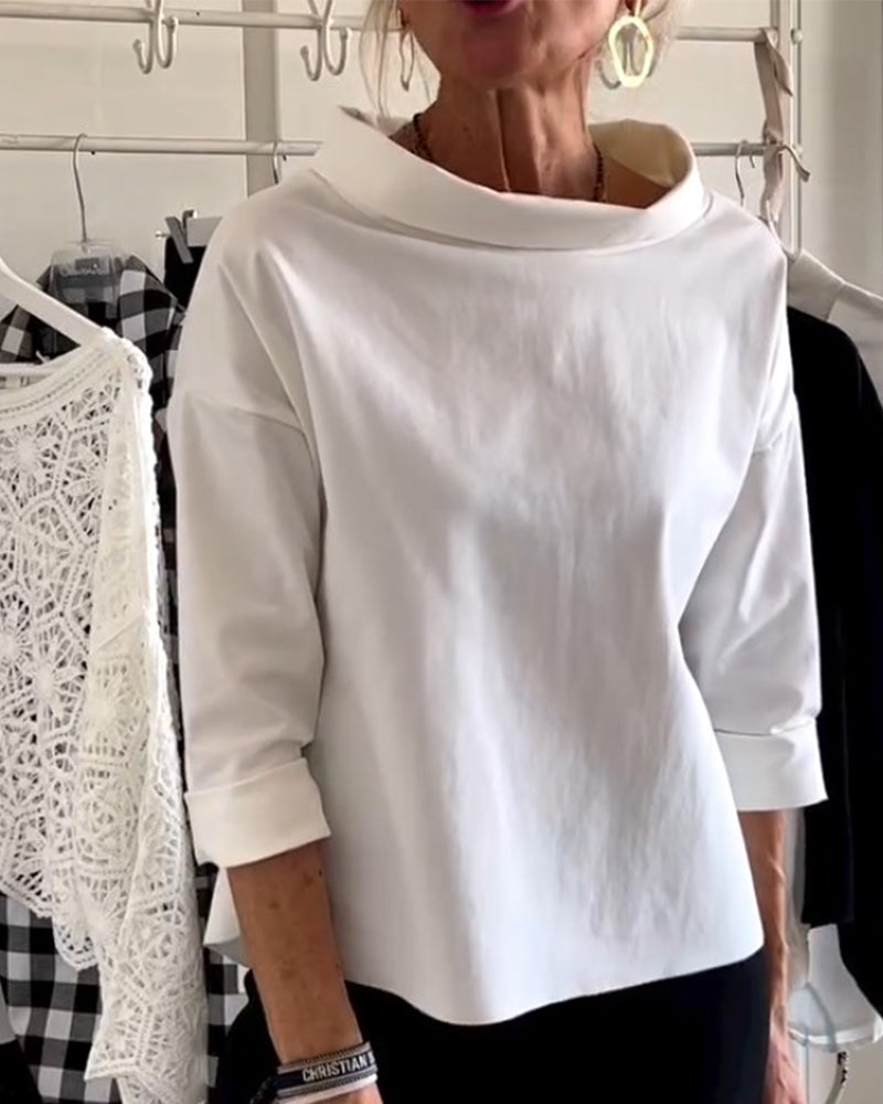 Aldona® | Elegante Damenbluse mit halben Ärmeln