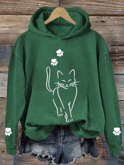 Locker Geschnittener Katzenpullover für Damen
