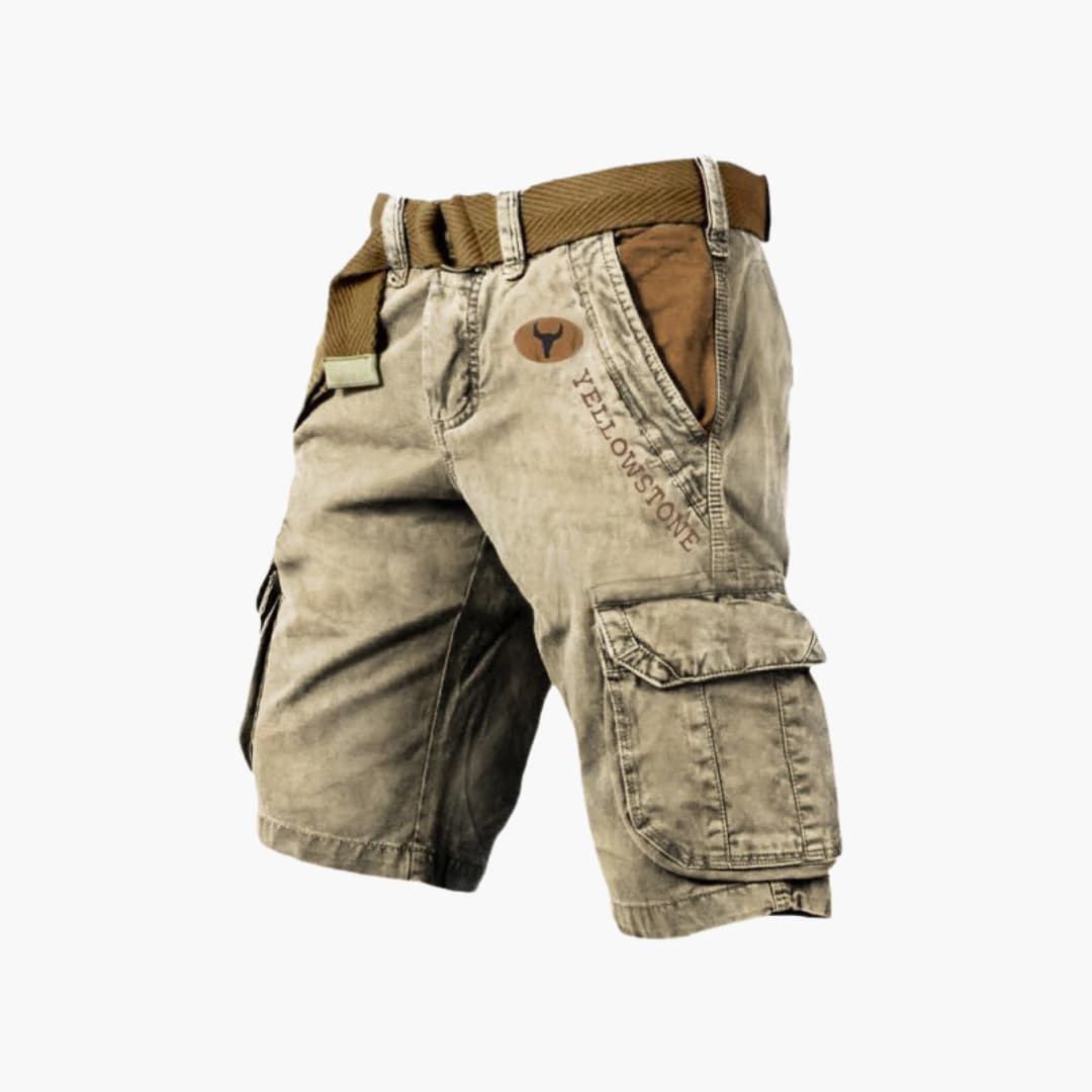 Sommer Cargo Shorts für Herren - Leichte Kurze Wanderhose mit Gürtel für Outdoor