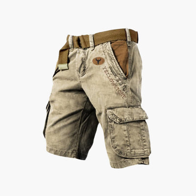 Sommer Cargo Shorts für Herren - Leichte Kurze Wanderhose mit Gürtel für Outdoor
