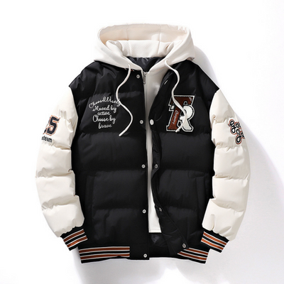 Stylische Bomberjacke mit Abnehmbarer Kapuze für Herren