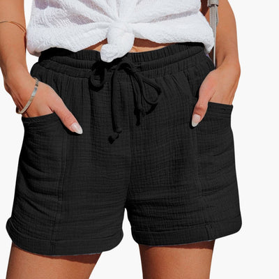 Musselin Shorts für Damen - Leichte Sommerhose mit Taschen